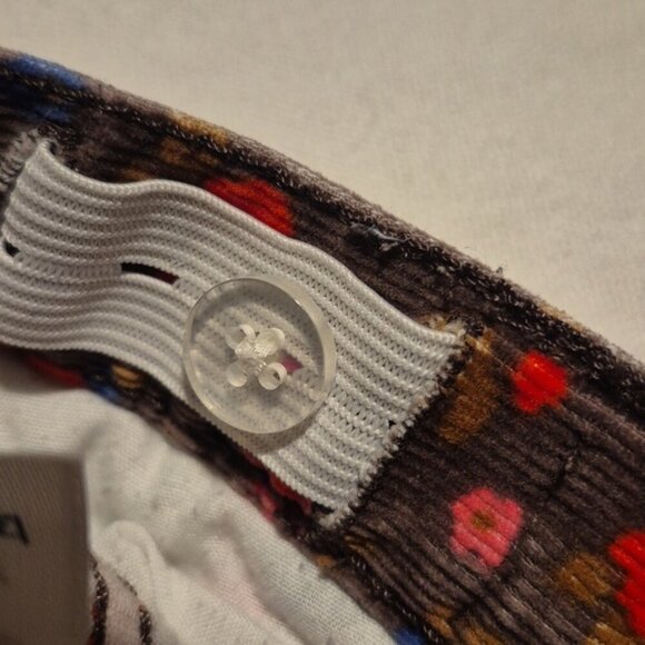 Lands' End girls size 6 brown corduroy pants with flowers, guc for knee fade - Picture 7 of 7